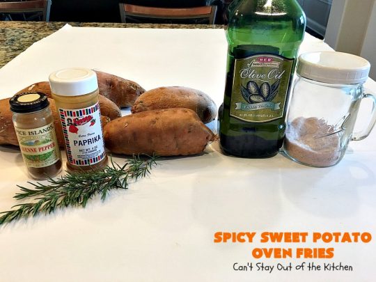 Spicy Sweet Potato Oven Fries | Can't Stay Out of the Kitchen | these delicious #sweetpotato #fries are so easy & delicious. This is a great side dish to make when you're short on time. They're also healthy, low calorie, #cleaneating #glutenfree & #vegan.