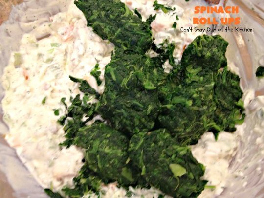 Spinach Roll Ups | Can't Stay Out of the Kitchen | these fantastic #appetizers are one of the best we've ever eaten. They're wonderful for #tailgating, #NewYearsEve or #SuperBowl parties. #spinach #bacon #RanchDressingMix