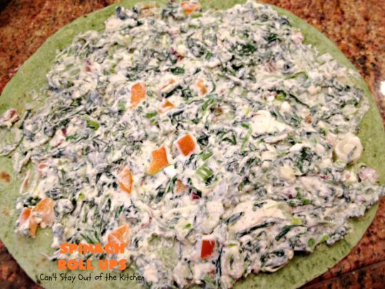 Spinach Roll Ups | Can't Stay Out of the Kitchen | these fantastic #appetizers are one of the best we've ever eaten. They're wonderful for #tailgating, #NewYearsEve or #SuperBowl parties. #spinach #bacon #RanchDressingMix