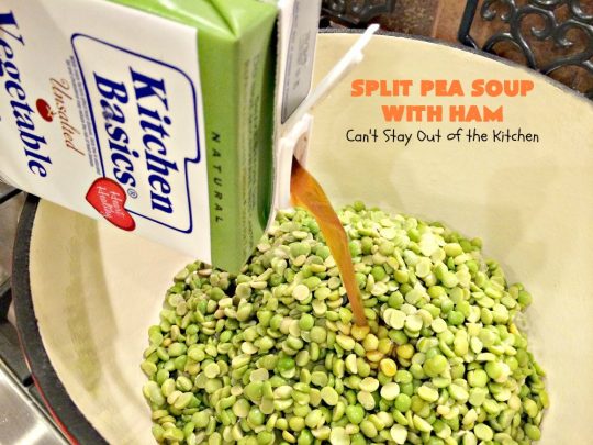 Split Pea Soup with Ham | Can't Stay Out of the Kitchen | I LOVE this #soup. It's always been one of our favorites. It's so flavorful & delicious. #ham #splitpeas #glutenfree