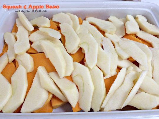 Squash and Apple Bake | Can't Stay Out of the Kitchen | this is the most wonderful way to prepare #butternutsquash. It's great for #holiday or company dinners, too. #apples #sidedish