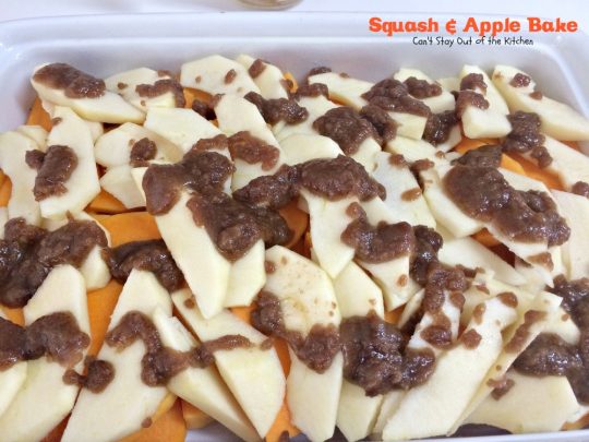 Squash and Apple Bake | Can't Stay Out of the Kitchen | this is the most wonderful way to prepare #butternutsquash. It's great for #holiday or company dinners, too. #apples #sidedish