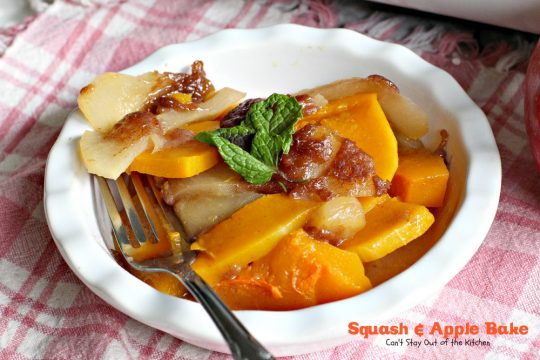 Squash and Apple Bake | Can't Stay Out of the Kitchen | this is the most wonderful way to prepare #butternutsquash. It's great for #holiday or company dinners, too. #apples #sidedish