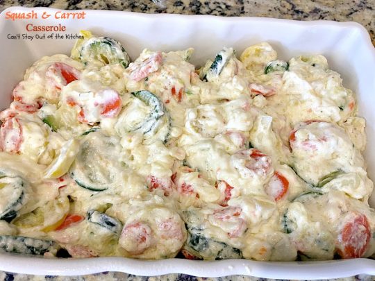 Squash and Carrot Casserole | Can't Stay Out of the Kitchen | this fantastic #squash #casserole is great for the #holidays & always a family favorite. So easy to assemble, too. #carrots #PepperidgeFarmstuffing