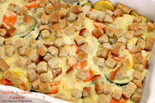 Squash and Carrot Casserole | Can't Stay Out of the Kitchen | this fantastic #squash #casserole is great for the #holidays & always a family favorite. So easy to assemble, too. #carrots #PepperidgeFarmstuffing