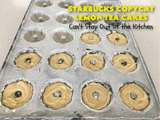 Starbucks Copycat Lemon Tea Cakes | Can't Stay Out of the Kitchen | these delicious #TeaCakes are made from a #Starbucks #CopycatRecipe for their #LemonBread. The #lemon just pops in flavor and the icing is drool-worthy. Made in individual #bundt pans, these are terrific for a weekend, company or #holiday #breakfast like #Thanksgiving, #Christmas or #NewYearsDay. #HolidayBreakfast #StarbucksCopycatLemonTeaCakes