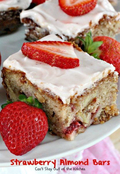 Strawberry Almond Bars | Can't Stay Out of the Kitchen
