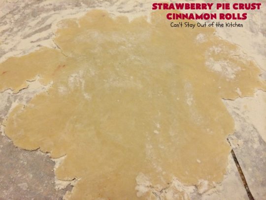 Strawberry Pie Crust Cinnamon Rolls | Can't Stay Out of the Kitchen | My mom used to treat us with these #CinnamonRolls when we got home from school. We still love these awesome treats. Great for weekend, company or #holiday #breakfasts or for snacks. #HolidayBreakfast #Strawberry #PieCrustCinnamonRolls #cinnamon #StrawberryPieCrustCinnamonRolls #FavoriteCinnamonRolls