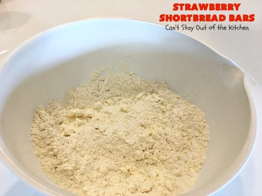 Strawberry Shortbread Bars | Can't Stay Out of the Kitchen | these fabulous #cookies have a shortbread crust, layered with #strawberry preserves & topped with a #coconut topping. They are terrific for #holiday parties & baking. #dessert