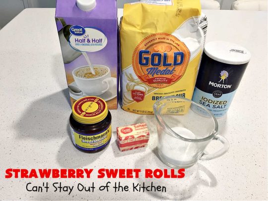 Strawberry Sweet Rolls | Can't Stay Out of the Kitchen | these luscious #SweetRolls don't have to be mixed or kneaded since all of that is done in the #breadmaker! These lovely #rolls are terrific for a company, #holiday or special occasion #Breakfast like #FathersDay. They're iced with a delectable #ButtercreamFrosting. #StrawberrySweetRolls are sure to please everyone. #HolidayBreakfast