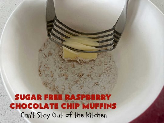 Sugar Free Raspberry Chocolate Chip Muffins | Can't Stay Out of the Kitchen | these delectable #muffins are #SugarFree & #GlutenFree & use #healthy ingredients including #oatmeal #ChocolateChips & #raspberries. Excellent option for #diabetics or those with #Celiac. This #recipe can also be made with regular sugar & flour if you desire. So good for a weekend, company or #holiday #breakfast or #brunch. #SugarFreeRaspberryChocolateChipMuffins