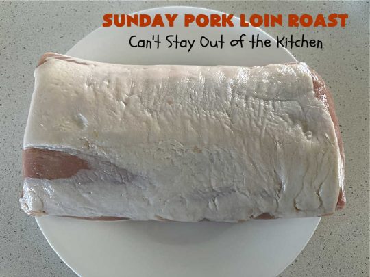 Sunday Pork Loin Roast | Can't Stay Out of the Kitchen | this amazing #PorkLoinRoast #dinner is a completely #OneDishMeal since it includes #carrots, #potatoes & #gravy! Terrific for family or company dinners & the leftovers reheat well too. The #herb-rubbed #PorkLoin flavors the #gravy & #vegetables wonderfully. #SundayPorkLoinRoast