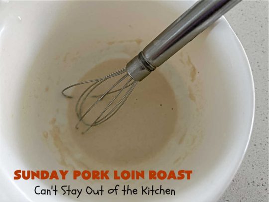 Sunday Pork Loin Roast | Can't Stay Out of the Kitchen | this amazing #PorkLoinRoast #dinner is a completely #OneDishMeal since it includes #carrots, #potatoes & #gravy! Terrific for family or company dinners & the leftovers reheat well too. The #herb-rubbed #PorkLoin flavors the #gravy & #vegetables wonderfully. #SundayPorkLoinRoast