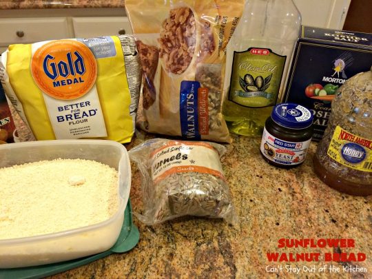 Sunflower Walnut Bread | Can't Stay Out of the Kitchen | this delicious home-baked #bread is so easy to make since it's made in the #breadmaker! It includes #SunflowerSeeds & #walnuts for increased flavor and texture. Perfect for #Breakfast or as a dinner bread. #SunflowerWalnutBread