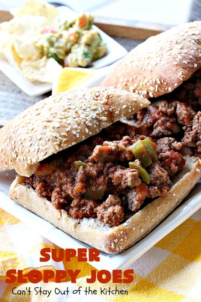 Super Sloppy Joes | Can't Stay Out of the Kitchen | these amazing #sloppyjoes are quick, easy & delicious for weeknight dinners. #beef #sandwiches