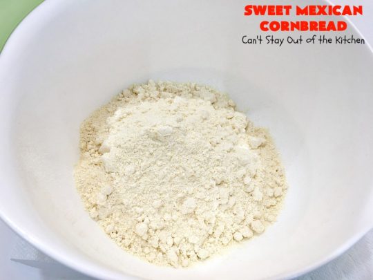 Sweet Mexican Cornbread | Can't Stay Out of the Kitchen | this is one of the best #cornbread #recipes ever! It starts with a #Zatarains honey butter cornbread mix. Add Fiesta #corn, green #chilies & #bacon & you have the most heavenly cornbread you'll ever eat. Perfect side for any soup, stew or chili recipe. #TexMex #SweetMexicanCornbread