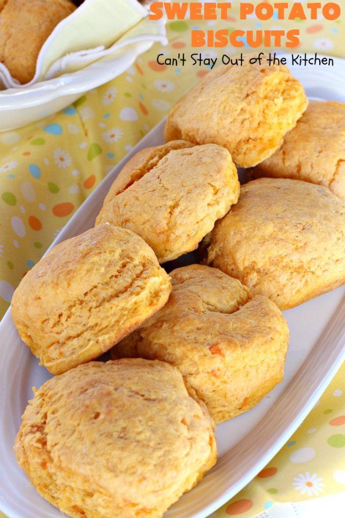 Sweet Potato Biscuits | Can't Stay Out of the Kitchen | fantastic #PaulaDeen #Biscuit #recipe that puffs up nicely & tastes heavenly. Perfect #SideDish for company or #holiday meals. We also enjoy these #biscuits for #Breakfast! #HolidayBreakfast #HolidaySideDish #EasterBreakfast #EasterSideDish #MothersDayBreakfast #MothersDaySideDish #SweetPotatoBiscuits #PaulaDeenSweetPotatoBiscuits #BestHomemadeBiscuitsRecipe