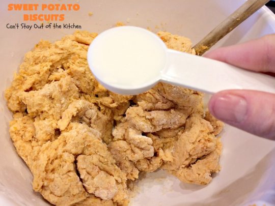 Sweet Potato Biscuits | Can't Stay Out of the Kitchen | fantastic #PaulaDeen #Biscuit #recipe that puffs up nicely & tastes heavenly. Perfect #SideDish for company or #holiday meals. We also enjoy these #biscuits for #Breakfast! #HolidayBreakfast #HolidaySideDish #EasterBreakfast #EasterSideDish #MothersDayBreakfast #MothersDaySideDish #SweetPotatoBiscuits #PaulaDeenSweetPotatoBiscuits #BestHomemadeBiscuitsRecipe