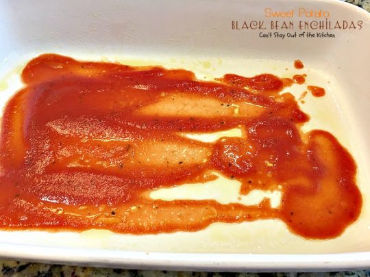 Sweet Potato Black Bean Enchiladas | Can't Stay Out of the Kitchen | these #enchiladas are absolutely awesome. Great #TexMex #MeatlessMonday recipe. #glutenfree #blackbeans #sweetpotatoes 