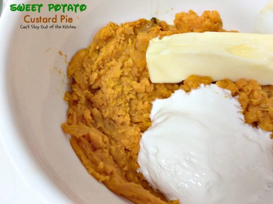 Sweet Potato Custard Pie | Can't Stay Out of the Kitchen | this heavenly #sweetpotato #pie is divine! No kidding. This one includes almond extract and #marshmallowcreme. Great for the #holidays. #dessert