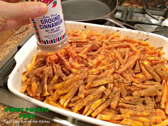Sweet Potato Fries | Can't Stay Out of the Kitchen | this easy 3-ingredient #recipe is a family favorite. We make it all the time. It's a great side dish for company & #holiday meals. It's also terrific for #MeatlessMondays. #Healthy, #GlutenFree #Vegan, #CleanEating #SweetPotatoes #SweetPotatoFries #HolidaySideDish #EasterSideDish #GlutenFreeSideDish #VeganSideDish