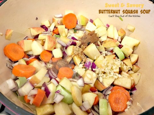 Sweet and Savory Butternut Squash Soup | Can't Stay Out of the Kitchen | this delicious #soup is wonderfully comforting. It's filled with veggies & #butternutsquash for a healthy, clean eating #glutenfree & #vegan recipe you will enjoy down to the last drop!