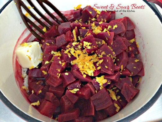 Sweet & Sour Beets | Can't Stay Out of the Kitchen | the most delicious #beets dish you'll ever eat. Flavored with #orange zest, this is a great #holiday #sidedish.