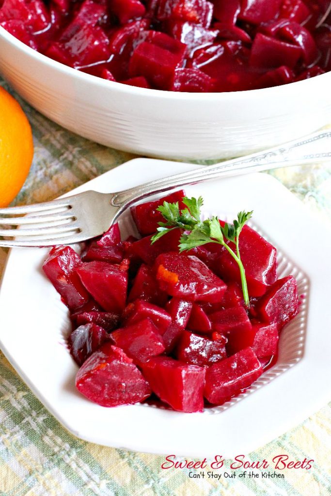 Sweet & Sour Beets | Can't Stay Out of the Kitchen | the most delicious #beets dish you'll ever eat. Flavored with #orange zest, this is a great #holiday #sidedish.
