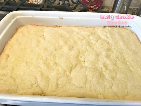 Swig Cookie Blondies | Can't Stay Out of the Kitchen | these blondies are divine! The sour cream icing is spectacular. We loved these #cookies. #dessert