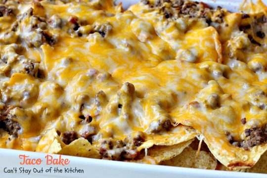 Taco Bake | Can't Stay Out of the Kitchen | this is a super easy 7-ingredient dinner recipe. We love this #casserole. #Tex-Mex #glutenfree