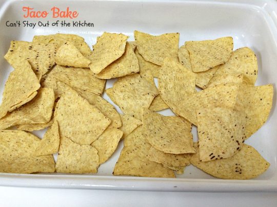 Taco Bake | Can't Stay Out of the Kitchen | this is a super easy 7-ingredient dinner recipe. We love this #casserole. #Tex-Mex #glutenfree