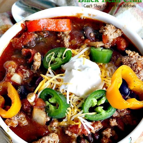 Taco Black Bean Chili | Can't Stay Out of the Kitchen | awesome #chili with a spicy #taco taste & #blackbeans. #glutenfree