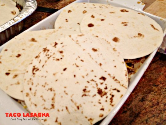 Taco Lasagna | Can't Stay Out of the Kitchen | spectacular #TexMex entree with a #beef, bean & #cheese filling. Fabulous company dinner.