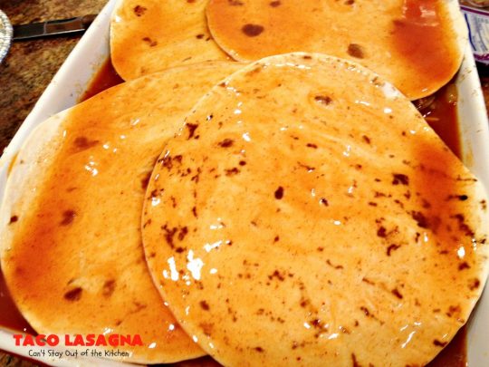 Taco Lasagna | Can't Stay Out of the Kitchen | spectacular #TexMex entree with a #beef, bean & #cheese filling. Fabulous company dinner.