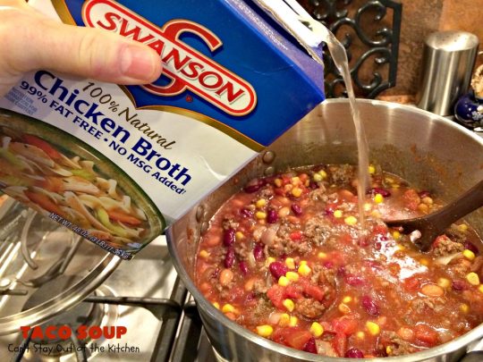 Taco Soup | Can't Stay Out of the Kitchen | you can have a tasty dinner made in 30 minutes with this easy & delicious #TexMex #soup recipe. It's wonderful comfort food for #fall or #winter. #glutenfree