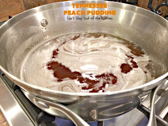 Tennessee Peach Pudding | Can't Stay Out of the Kitchen | one of the BEST #peachcobbler recipes ever! A luscious syrup is poured over the #cobbler before baking making this #dessert melt-in-your mouth delicious! #peaches