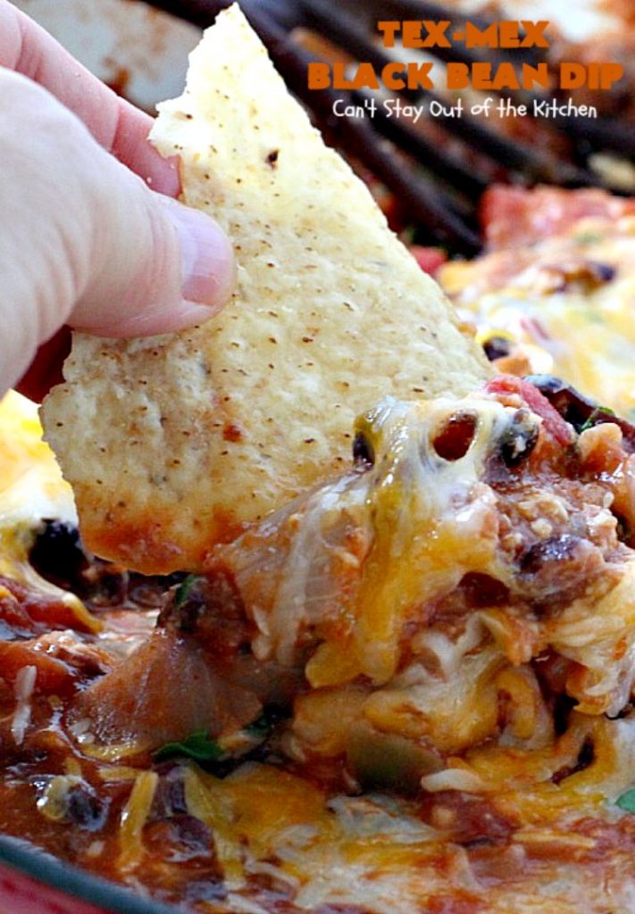 Tex-Mex Black Bean Dip | Can't Stay Out of the Kitchen | This #TexMex dip is amazing. It's one of the best #appetizers we've ever eaten. #blackbeans #cheese #salsa #glutenfree