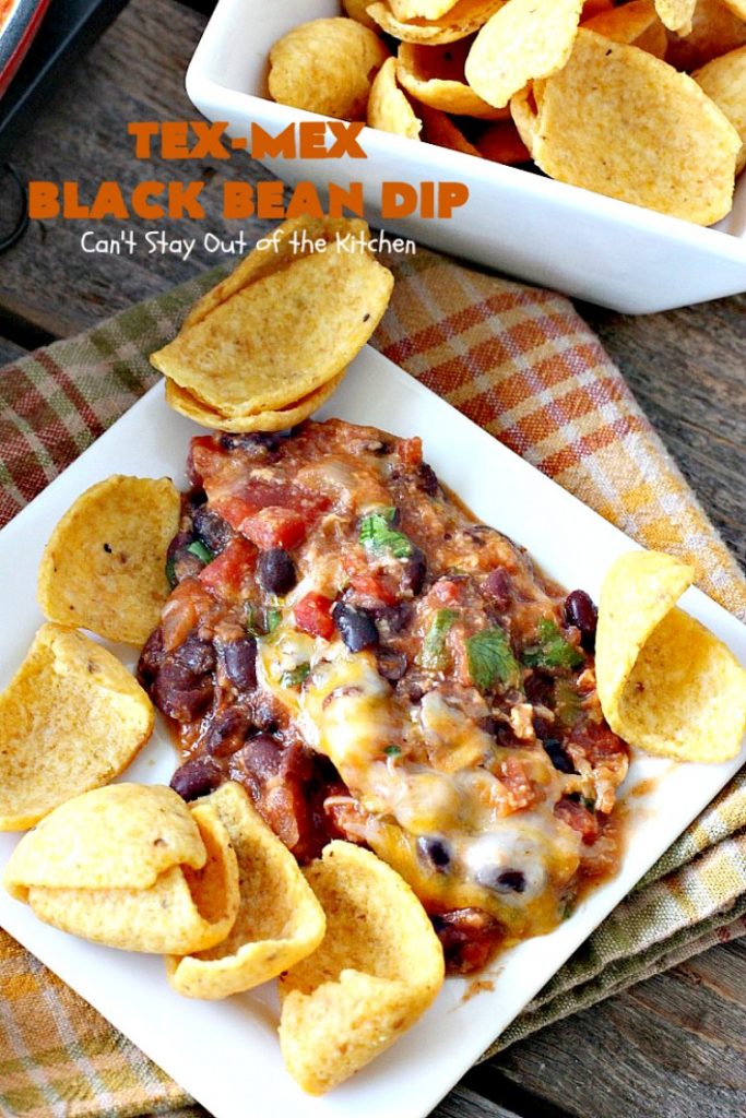 Tex-Mex Black Bean Dip | Can't Stay Out of the Kitchen | This #TexMex dip is amazing. It's one of the best #appetizers we've ever eaten. #blackbeans #cheese #salsa #glutenfree