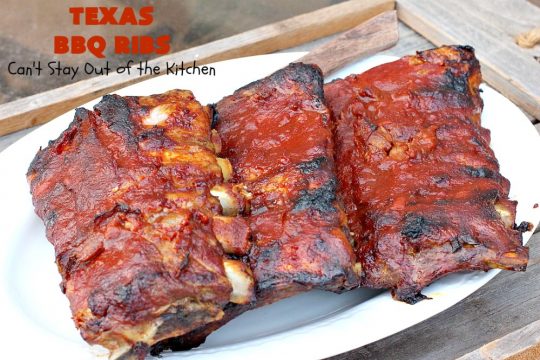 Texas BBQ Ribs | Can't Stay Out of the Kitchen | my Mom's favorite #recipe for #ribs. We love the ease of these #BBQRibs & the tasty homemade #BBQ sauce. #Pork #PorkRibs #SpareRibs #GlutenFree #GlutenFreePorkRibs #TexasBBQRibs