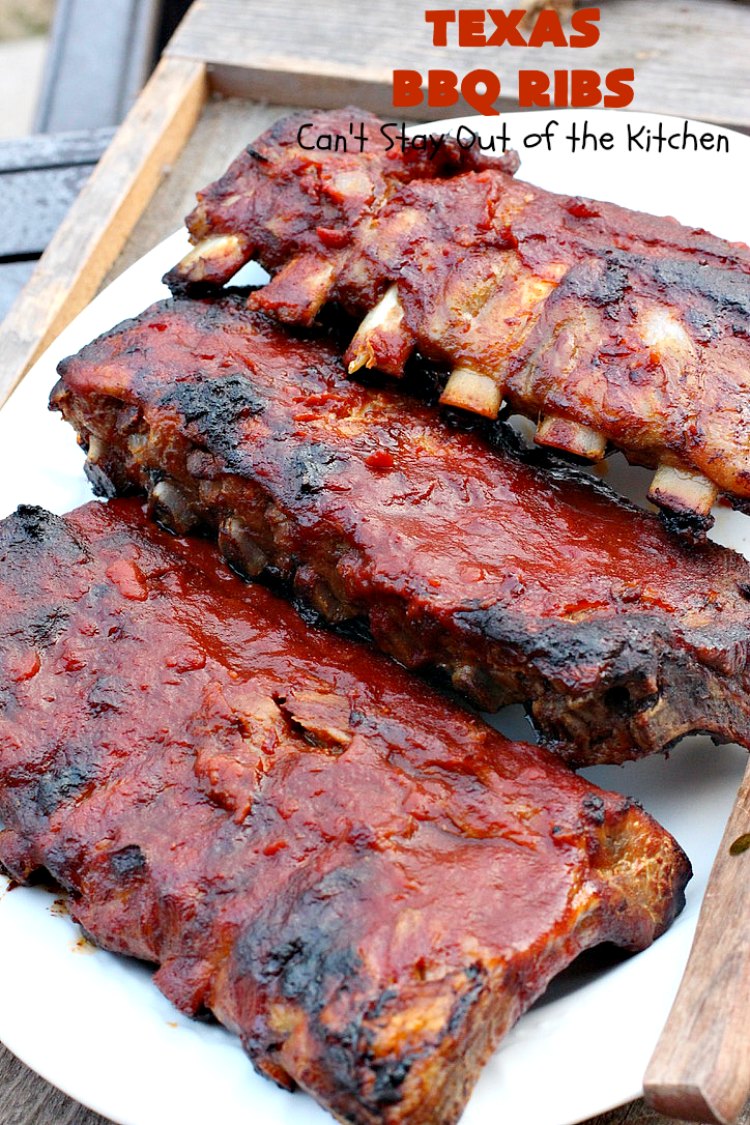 Texas BBQ Ribs | Can't Stay Out of the Kitchen | my Mom's favorite #recipe for #ribs. We love the ease of these #BBQRibs & the tasty homemade #BBQ sauce. #Pork #PorkRibs #SpareRibs #GlutenFree #GlutenFreePorkRibs #TexasBBQRibs