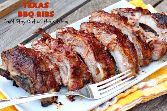 Texas BBQ Ribs | Can't Stay Out of the Kitchen | my Mom's favorite #recipe for #ribs. We love the ease of these #BBQRibs & the tasty homemade #BBQ sauce. #Pork #PorkRibs #SpareRibs #GlutenFree #GlutenFreePorkRibs #TexasBBQRibs
