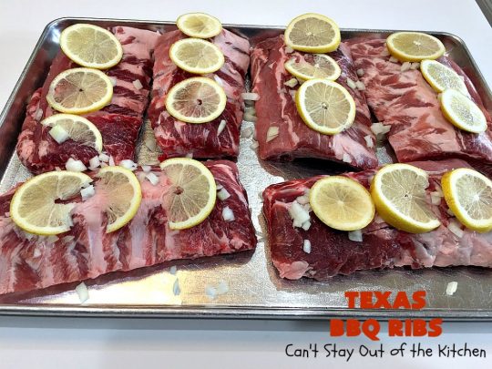 Texas BBQ Ribs | Can't Stay Out of the Kitchen | my Mom's favorite #recipe for #ribs. We love the ease of these #BBQRibs & the tasty homemade #BBQ sauce. #Pork #PorkRibs #SpareRibs #GlutenFree #GlutenFreePorkRibs #TexasBBQRibs