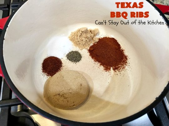 Texas BBQ Ribs | Can't Stay Out of the Kitchen | my Mom's favorite #recipe for #ribs. We love the ease of these #BBQRibs & the tasty homemade #BBQ sauce. #Pork #PorkRibs #SpareRibs #GlutenFree #GlutenFreePorkRibs #TexasBBQRibs