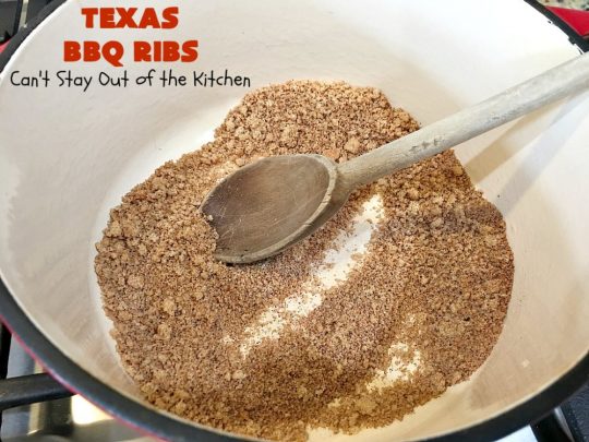 Texas BBQ Ribs | Can't Stay Out of the Kitchen | my Mom's favorite #recipe for #ribs. We love the ease of these #BBQRibs & the tasty homemade #BBQ sauce. #Pork #PorkRibs #SpareRibs #GlutenFree #GlutenFreePorkRibs #TexasBBQRibs