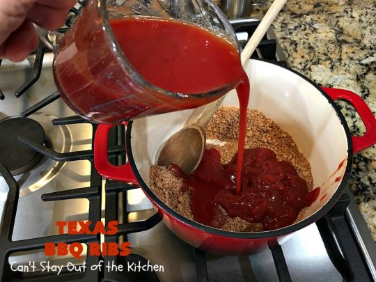 Texas BBQ Ribs | Can't Stay Out of the Kitchen | my Mom's favorite #recipe for #ribs. We love the ease of these #BBQRibs & the tasty homemade #BBQ sauce. #Pork #PorkRibs #SpareRibs #GlutenFree #GlutenFreePorkRibs #TexasBBQRibs