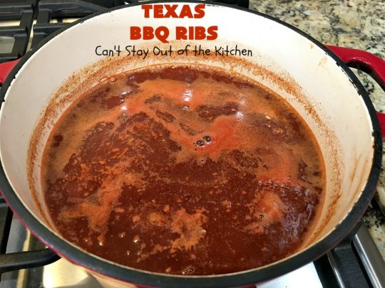 Texas BBQ Ribs | Can't Stay Out of the Kitchen | my Mom's favorite #recipe for #ribs. We love the ease of these #BBQRibs & the tasty homemade #BBQ sauce. #Pork #PorkRibs #SpareRibs #GlutenFree #GlutenFreePorkRibs #TexasBBQRibs