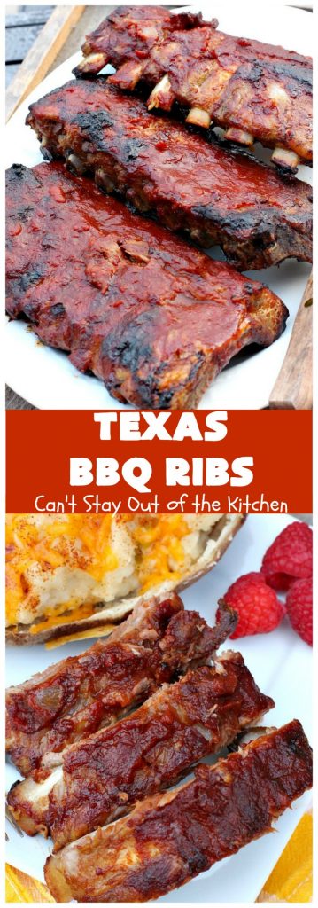 Texas BBQ Ribs | Can't Stay Out of the Kitchen | my Mom's favorite #recipe for #ribs. We love the ease of these #BBQRibs & the tasty homemade #BBQ sauce. #Pork #PorkRibs #SpareRibs #GlutenFree #GlutenFreePorkRibs #TexasBBQRibs