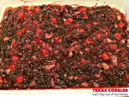 Texas Cobbler | Can't Stay Out of the Kitchen | amazing #dumpcake with #blueberry & #cherry pie fillings, #pineapple, coconut & #almonds. Favorite summer #dessert