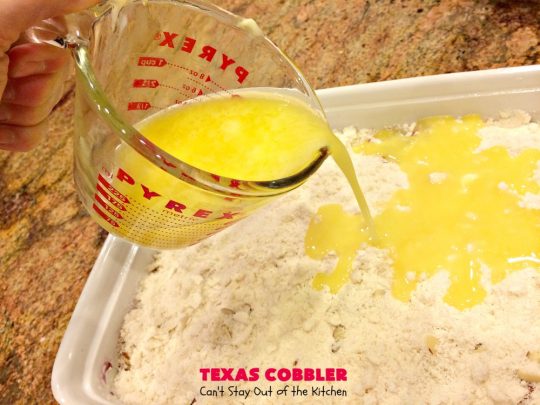 Texas Cobbler | Can't Stay Out of the Kitchen | amazing #dumpcake with #blueberry & #cherry pie fillings, #pineapple, coconut & #almonds. Favorite summer #dessert