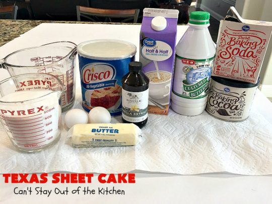 Texas Sheet Cake | Can't Stay Out of the Kitchen | this #ChocolateFudgeCake is divine! It's so chocolaty, so fudgy that you won't want to stop eating it! Perfect #dessert for #tailgating parties, potlucks or #holidays like #Easter or #MothersDay since it makes 48 servings! #cake #chocolate #fudge #walnuts #TexasSheetCake #SheetCake #ChocolateFudgeSheetCake